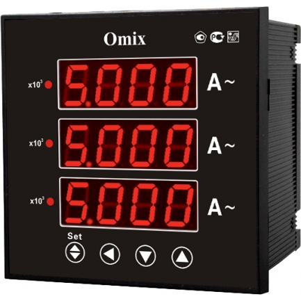 Амперметр трехфазный щитовой Omix AX-3-0.5 (~0…5А)(~0...50кА)