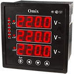 Амперметр 3ф с 1 РЕЛЕ Omix P99-AX-3-0.5-K (~0…5А)(~0...50кА)