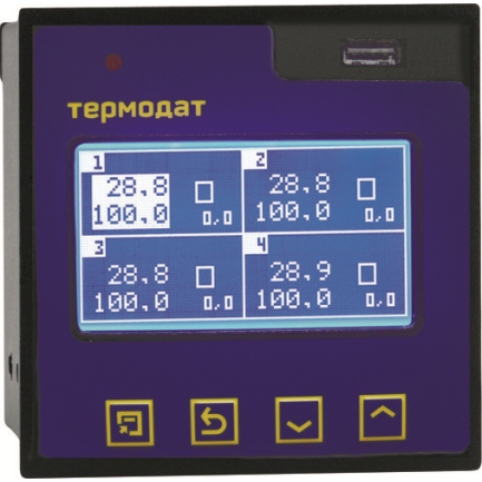 Термодат-17К6, 4-канальный ПИД-регулятор с графич. дисплеем, самописец, USB-разъем