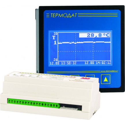 Термодат-25К5, 8-,12-канальный ПИД-регулятор с графич. дисплеем, самописец