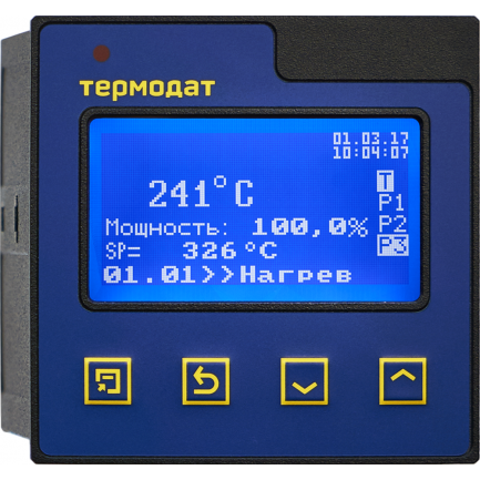 Термодат-16Е6, одноканальный программный ПИД-регулятор с графич. дисплеем, самописец, USB-разъем