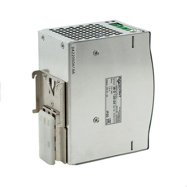Источник питания INNOCONT на DIN-рейку, -10 +50С, IP20, вход: 220VAC, 1.6А, выход: 120W, 24VDC, 5A, типы защиты: КЗ, перегрузка, перенапряжение SB-D-120-24 — изображение 6