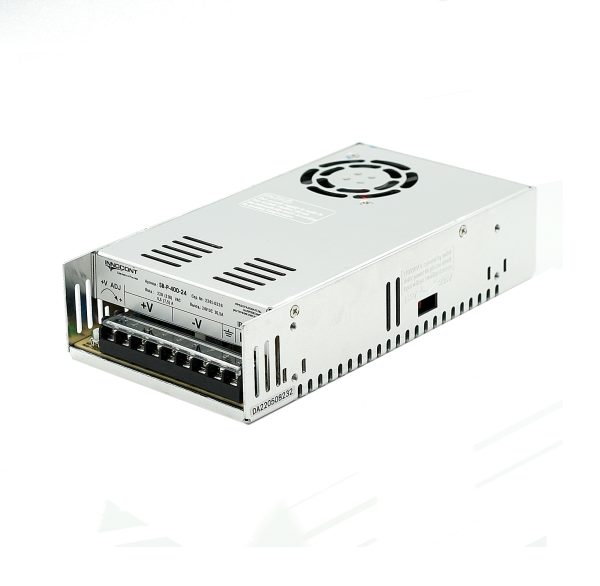 Источник питания INNOCONT. Вход: 220VAC, 4.5А, выход: 400W, 24VDC, 16.5A, -10 +50С, IP20,типы защиты: КЗ, перегрузка, перенапряжение SB-P-400-24 — изображение 1