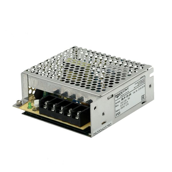 Источник питания INNOCONT. Вход: 220VAC, 0.25А, выход 15W, 24VDC, 0.7A, -10+50С, IP20, типы защиты: КЗ, перегрузка, перенапряжение SB-P-15-24 — изображение 2