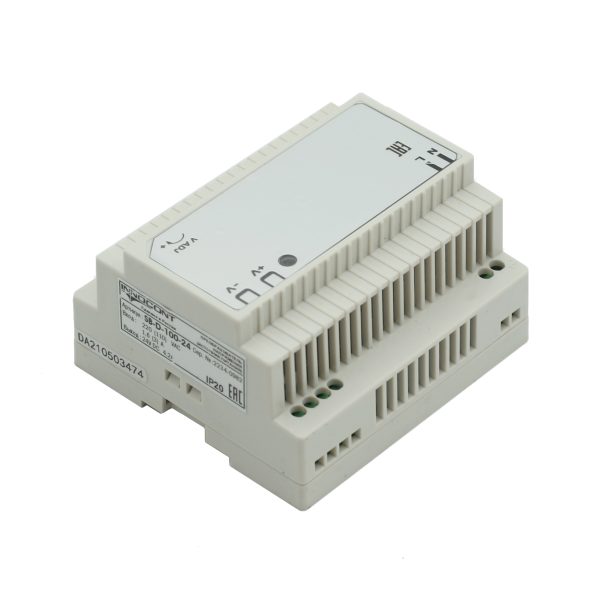 Источник питания INNOCONT. Вход: 220VAC, 1.6А, выход: 100W, 24VDC, 4.2A, типы защиты: КЗ, перегрузка,-10 +50С, IP20, перенапряжение SB-D-100-24 — изображение 1