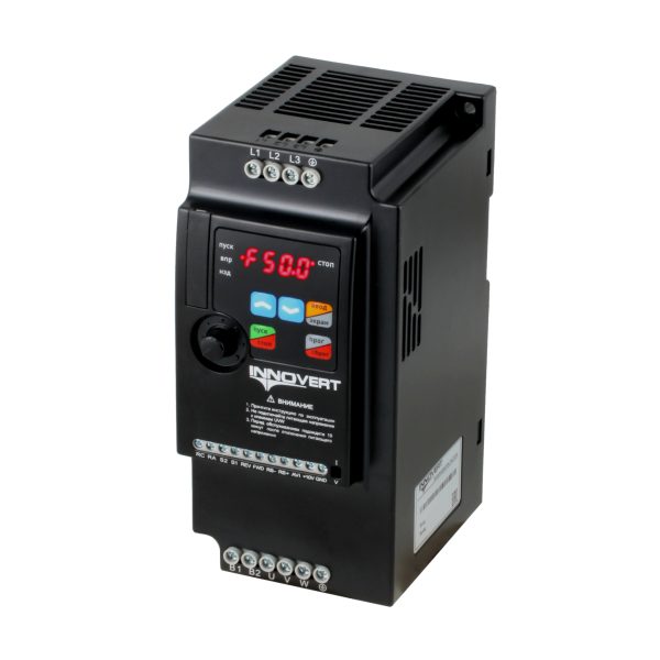 Преобразователь частоты INNOVERT VENT IVD302B21E, 3,0 кВт (вх: 1 ф х 220В / вых: 3 ф х 220В), выходной ток 13 А — изображение 1