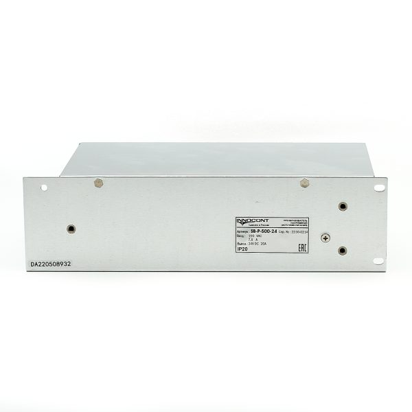 Источник питания INNOCONT. Вход: 220VAC, 5А, выход: 500W, 24VDC, 20A, -10 +50С, IP20, типы защиты: КЗ, перегрузка, перенапряжение SB-P-500-24 — изображение 5