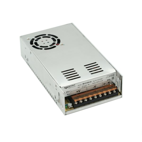 Источник питания INNOCONT. Вход: 220VAC, 3.5А, выход: 300W, 24VDC, 12.5A,-10 +50С, IP20, типы защиты: КЗ, перегрузка, перенапряжение SB-P-320-24 — изображение 1