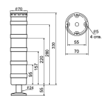 Светосигнальная колонна INNOCONT TL70B-024-RRRR-55 — изображение 2