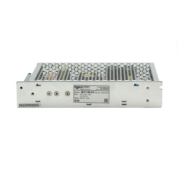 Источник питания INNOCONT. Вход: 220VAC, 1.2А, выход: 100W, 24VDC, 4.5A, -10 +50С, IP20,типы защиты: КЗ, перегрузка, перенапряжение SB-P-100-24 — изображение 8