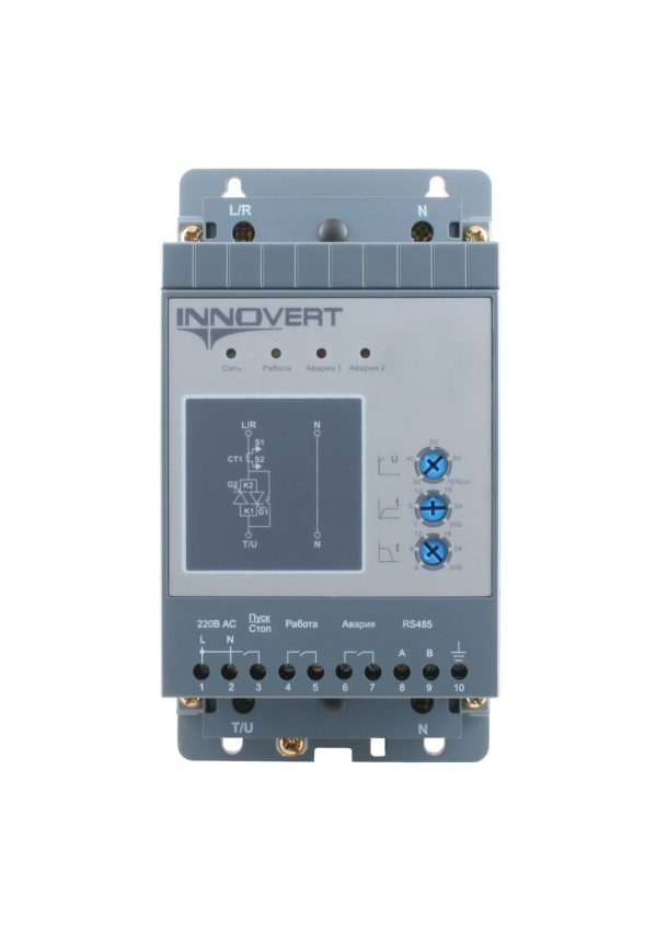 INNOVERT устройство плавного пуска , номинальный ток 6 а, питание управления 24в dc, rs-485 SSD112D21E — изображение 1