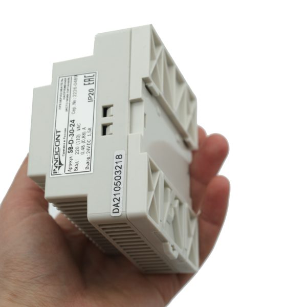 Источник питания INNOCONT. Вход: 220VAC, 0.48А, выход: 30W, 24VDC, 1.5A, -10 +50С, IP20, типы защиты: КЗ, перегрузка, перенапряжение SB-D-30-24 — изображение 6