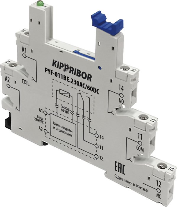 Колодки монтажные серий PYF-011BE (для 1-контактных промежуточных реле) — изображение 1