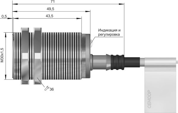 Датчик бесконтактный индуктивный ВБИ-М30-50С-1123-С — изображение 3