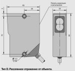 Датчик бесконтактный оптический типа D, отражение от объекта ВБО-У25-80У-1111-СА — изображение 3